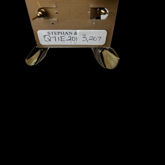 Gold Bronze Tone Wire Wrapped Pierced Earrings by Stephan & Co. - Picture 3 of 5